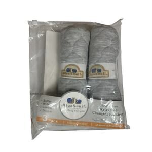 BlueSnail Bamboo Waterproof Quilted Baby Changing Pad Liners Set of 2 Gray